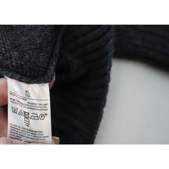 Banana Republic 767990 Men Sz XL Charcoal Gray Cozy Midweight Sweater Jacket - Picture 7 of 8